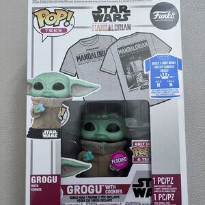 Funko Pop! Tee Star Wars Mandalorian Vinyl Figure Grogu + T Shirt Size M